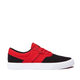 Mens Supra Low Top Shoes COBALT Black/Risk Red/white | AU-16639